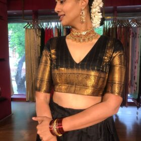 Black Silk Lehenga Set of 2