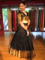 Black Silk Lehenga Set of 2 - Image 2