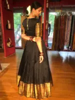 Black Silk Lehenga Set of 2 - Image 5