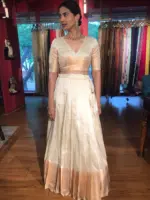 Ivory Silk Lehenga Set of 2 - Image 2