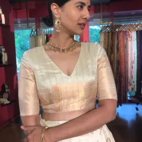 Ivory Silk Lehenga Set of 2