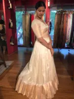 Ivory Silk Lehenga Set of 2 - Image 3