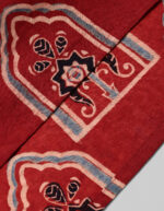 Close up of Kurta Madder Red Ajrakh Cotton Boys Kurta Set, Suitable for Family Gatherings