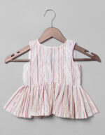 Front view of Peplum top Ivory Cotton Peplum Set Series 1, Suitable for : Festive Occasions