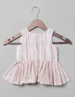 Front view of Peplum top Ivory Cotton Peplum Set Series 1, Suitable for : Festive Occasions