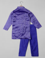 Back view of Outfit Purple Silk Boys Sherwani with Purple Pant, Suitable for : Traditional Function