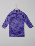 Front view of Kurta Purple Silk Boys Sherwani with Purple Pant, Suitable for : Festive Occasions