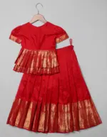 Red Silk Pattu Pavadai Set - Image 3