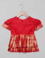 Red Silk Pattu Pavadai Set - Image 2