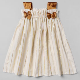 Ivory Cotton Frock with Cute Bows