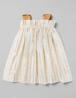 Ivory Cotton Frock with Cute Bows - Image 4