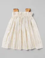 Ivory Cotton Frock with Cute Bows - Image 4