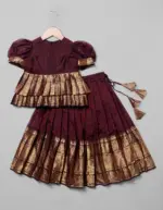 Coffee Brown Silk Pattu Pavadai Set