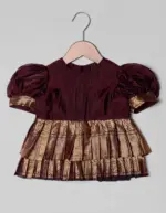 Coffee Brown Silk Pattu Pavadai Set - Image 2