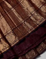 Coffee Brown Silk Pattu Pavadai Set - Image 5