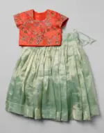 Sea Green Tissue Silk Lehenga Set