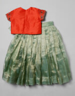 Sea Green Tissue Silk Lehenga Set - Image 5