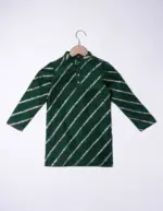 Bottle Green Silk Boys Sherwani with Purple Pant - Image 2