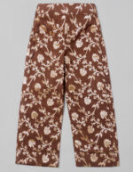 Maroon One Shoulder Silk Top paired with Olive Banarasi Silk Trousers - Image 3