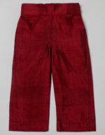 Maroon Silk Girls Peplum Set - Image 3