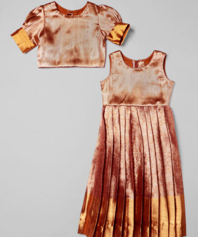 Molten Gold Silk Pattu Pavadai Set