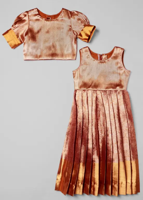 Molten Gold Silk Pattu Pavadai Set