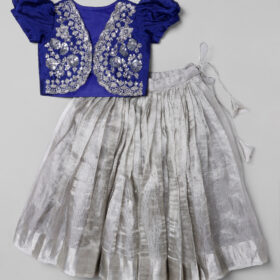 Silver Tissue Lehenga Set for girls
