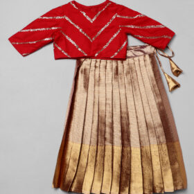 Coffee Brown Silk Pattu Pavadai Set