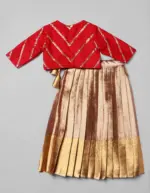 Coffee Brown Silk Pattu Pavadai Set - Image 5