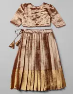 Gold Silk Pattu Pavadai Set - Image 5