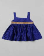 Purple Silk Strappy Top with Silk Dhoti Pant for Girls - Image 2