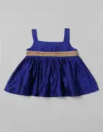 Purple Silk Strappy Top with Silk Dhoti Pant for Girls - Image 2