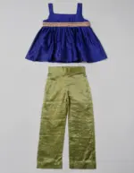 Purple Silk Top with Banarasi Silk Palazzo for Girls