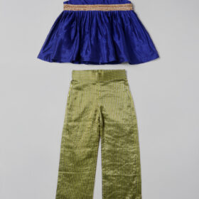 Purple Silk Top with Banarasi Silk Palazzo for Girls