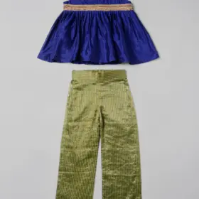 Purple Silk Top with Banarasi Silk Palazzo for Girls