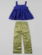 Purple Silk Top with Banarasi Silk Palazzo for Girls - Image 4