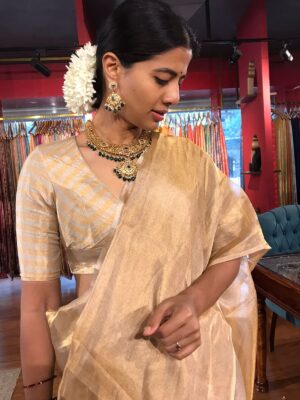 Ivory Tissue Silk Saree