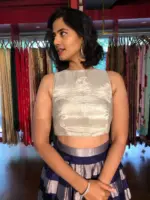 Blue Tissue Silk Lehenga Set (Set of 2)