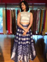 Blue Tissue Silk Lehenga Set (Set of 2) - Image 2