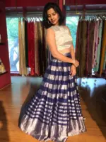 Blue Tissue Silk Lehenga Set (Set of 2) - Image 3
