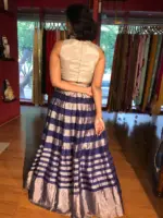 Blue Tissue Silk Lehenga Set (Set of 2) - Image 4