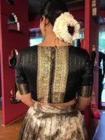 Grey Banarasi Silk Lehenga Set of  3 - Image 5