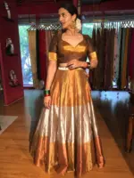 Brown Tissue Silk Lehenga set of 2 - Image 2