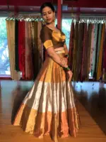 Brown Tissue Silk Lehenga set of 2 - Image 8