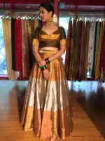 Brown Tissue Silk Lehenga set of 2 - Image 7