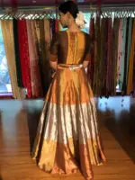 Brown Tissue Silk Lehenga set of 2 - Image 5
