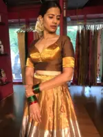 Brown Tissue Silk Lehenga set of 2 - Image 3