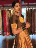 Coffee Brown Silk Blouse - Image 2