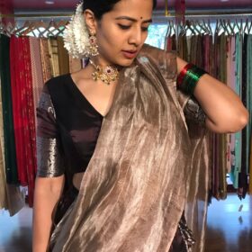 Coffee Brown Tissue Silk Dupatta