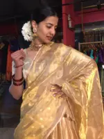 Ivory Banarasi Silk Lehenga Set of 3